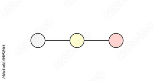 線でつながったカラフルな3つの丸のテンプレート素材 - シンプルでおしゃれなフロー・ステップ図解