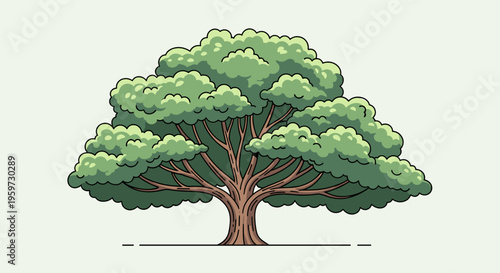 Green Tree with Thick Foliage.