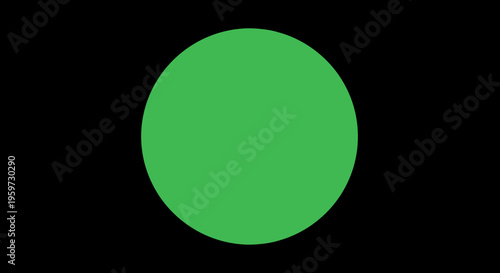 Green Circle Shape on Black.