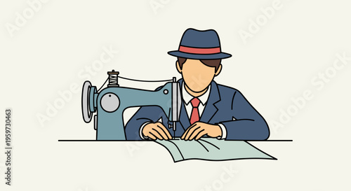 Man Sewing on Industrial Machine 1.