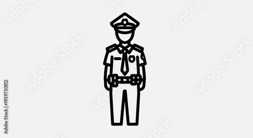 Police Officer Uniform Illustration Simple.