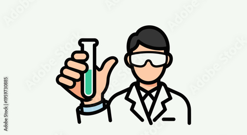 Scientist Holding Test Tube with Liquid.