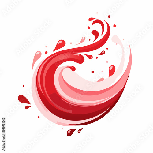 乾杯で揺れ動く赤ワインをモダンに描いたベクターイラスト