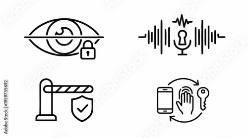 Security and privacy icons set.