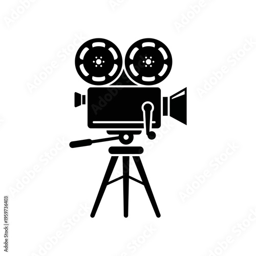 Vintage Movie Camera Silhouette Icon