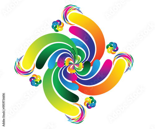abstract artistic creative rainbow floral.eps