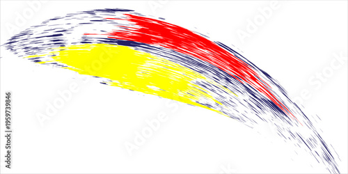 Colorful watercolor hand drawn paper texture torn splatter banner. Wet brush painted spots and strokes abstract vector illustration