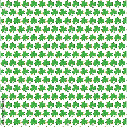 Green shamrock clover leaves seamless pattern for saint patrick's day celebration