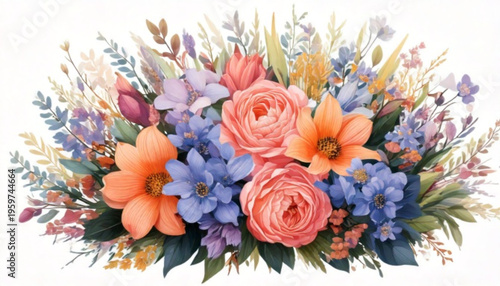Colorful bouquet of flowers arrangement.