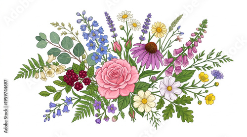 Colorful bouquet of flowers arrangement.