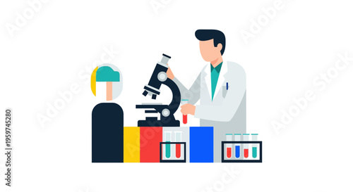 Scientist working with a microscope.