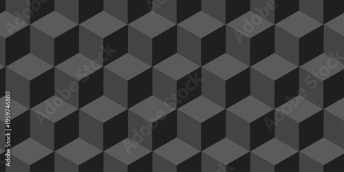 Illustration squares seamless geometric pattern with cubic shapes. Abstract geometric triangle background mosaic wallpaper.