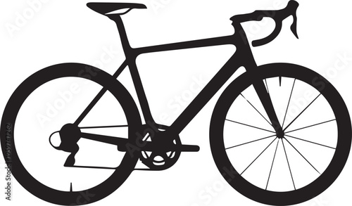 Road bike, bicycle, cycling, vector icon, black silhouette, sports equipment