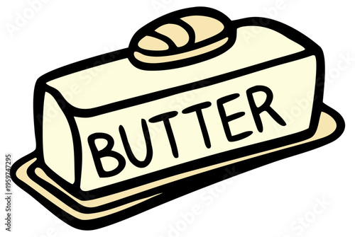 Butter dish cartoon vector