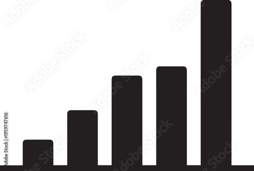 Black bar chart, vector graph, business statistics, data visualization