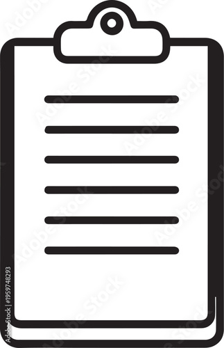 A minimalist clip board illustration, perfect for business or educational concepts, showing simplicity and focus.