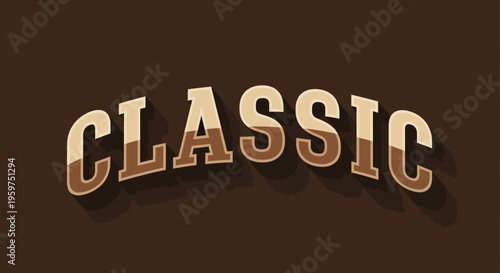 Classic Text Effect with Vintage Style and Retro Typography