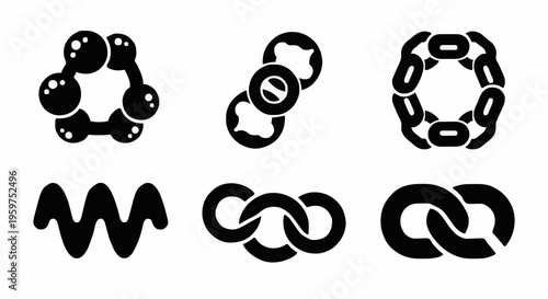 Chain link designs in circular and linear patterns