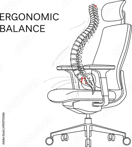 Ergonomic chair design for proper spine alignment and balance support