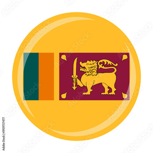 Sri Lanka national round circle flag emblem official icon