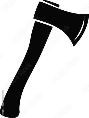 Axe vector icon solid black color, this tool is ideal for forestry and woodworking