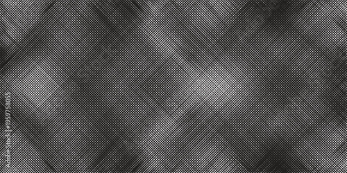 Black and white halftone dot grid background with radial light fade. Abstract moiré pattern texture design