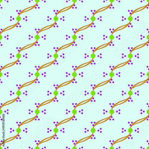 Abstract with polka on wave line seamless pattern