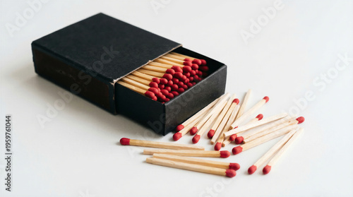 Wallpaper Mural Matchbox with scattered matches creating fire concept Torontodigital.ca