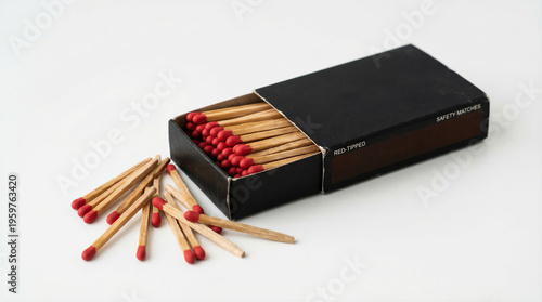 Wallpaper Mural Matches spilling from a red-tipped safety matchbox Torontodigital.ca