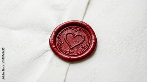 Wallpaper Mural Red wax seal with heart on white envelope Torontodigital.ca