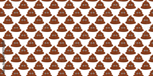 Cute poop emoji seamless pattern for creative youth design. brown pile pattern