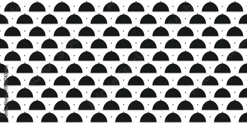 Restaurant cloche seamless pattern for luxury food branding. tray pattern