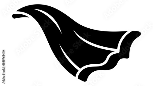 Black Dupatta Scarf Icon with Text Lightweight Fabric Accessory