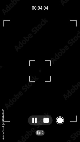 Mobile phone camera recording interface, template vertical viewfinder timer countdown digital screen