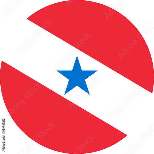 Para Round Flag Vector Button Symbol