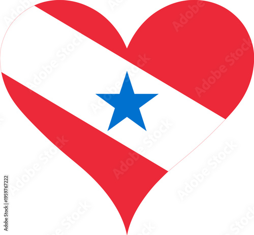 Para Heart Shape Flag Vector Sign