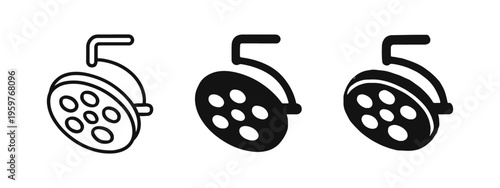 Surgical Light Icons Set - Operating Room Lamp for Medical Procedures