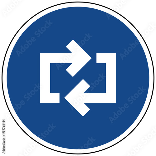 Recycling Kreislauf Wiederholung Pfeile Vektor Illustration Prozess Nachhaltigkeit Erneuerung Austausch Blaues Schild