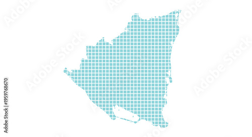 Abstract turquoise pattern resembling a geographical shape on a plain white background high quality professional detailed