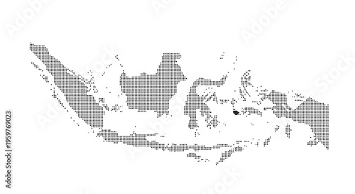 A dotted representation of the island of new guinea and surrounding indonesian islands high quality professional