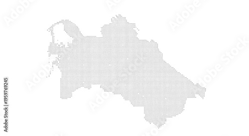 A dotted representation of the state of uttar pradesh india displayed against a white background
