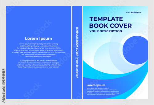 book cover template, blue lines and circles