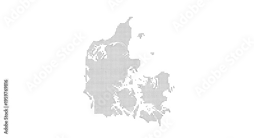 A digital dotted representation of the denmark country shape on a white background high quality professional