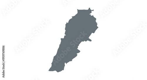 A dark silhouette depicts the geographical shape of lebanon a middle eastern country high quality professional