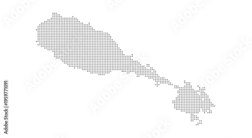 Abstract dotted representation of saint martin island caribbean with white background high quality professional detailed modern