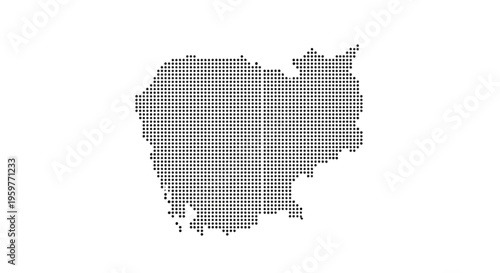 A dotted representation of cambodia s map against a plain white background digitally created high quality