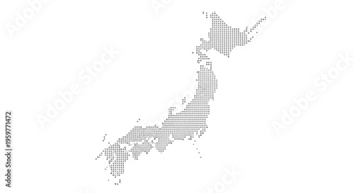 A dotted representation of japan s island nation showcasing its recognizable geographical shape high quality professional