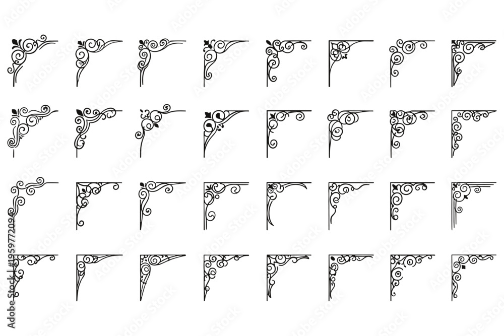 Fototapeta premium set of corner designs