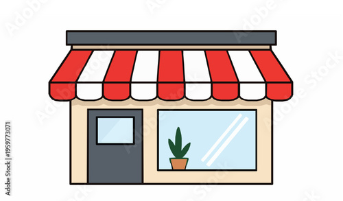 Store Front Flat Vector Icon Retail Shop Building Symbol