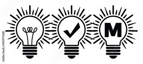 Light Bulb Ideas Vector Illustration